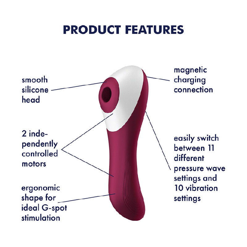 Satisfyer Dual Crush - Red Air Pulse Stimulator with Vibration