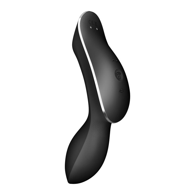 Satisfyer Curvy Trinity 2 - Black - Black USB Rechargeable Air Pulse Stimulator & Vibrator