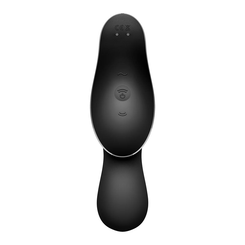 Satisfyer Curvy Trinity 2 - Black - Black USB Rechargeable Air Pulse Stimulator & Vibrator