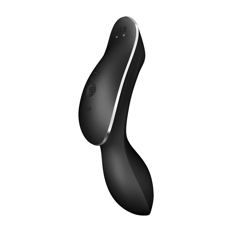 Satisfyer Curvy Trinity 2 - Black - Black USB Rechargeable Air Pulse Stimulator & Vibrator