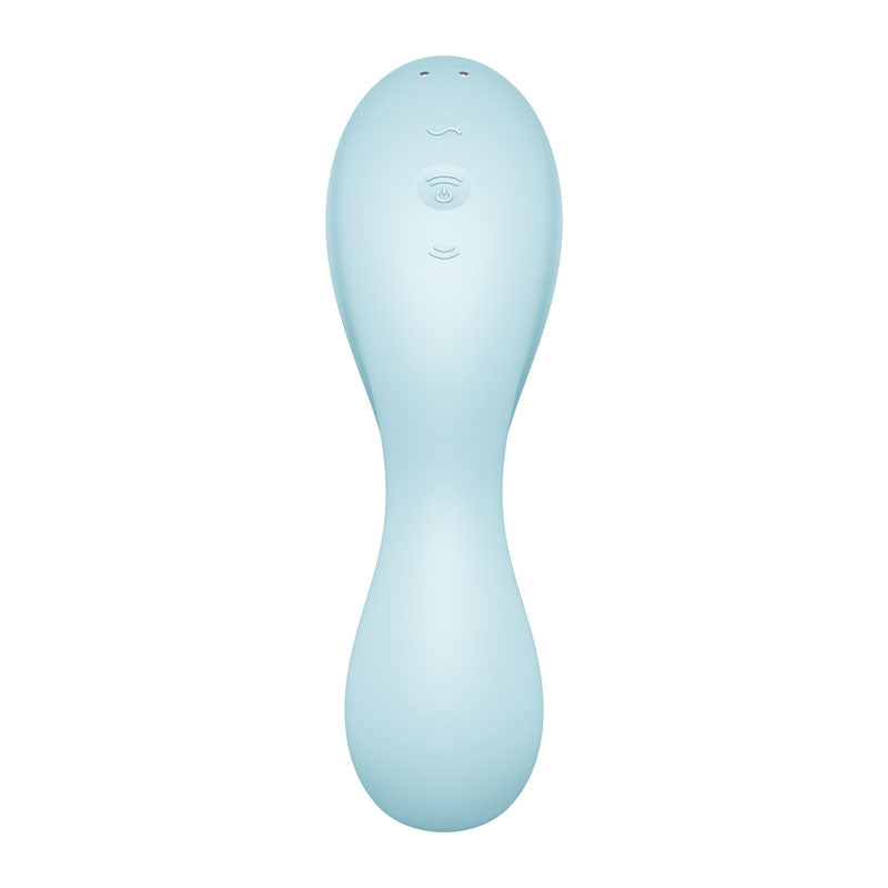 Satisfyer Curvy Trinity 5 - Blue USB Rechargeable Air Pulse Stimulator & Vibrator with App Control