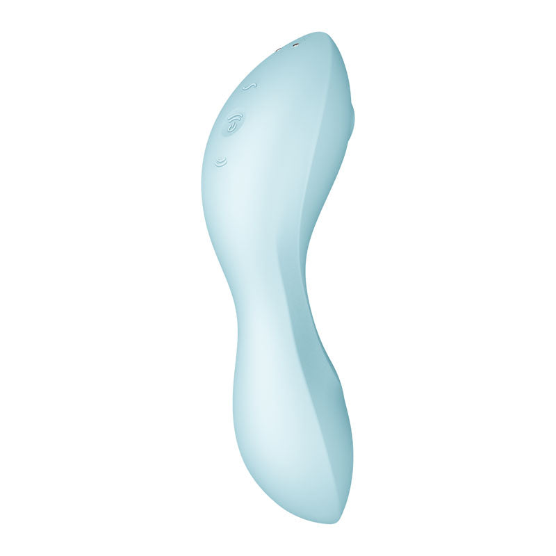 Satisfyer Curvy Trinity 5 - Blue USB Rechargeable Air Pulse Stimulator & Vibrator with App Control