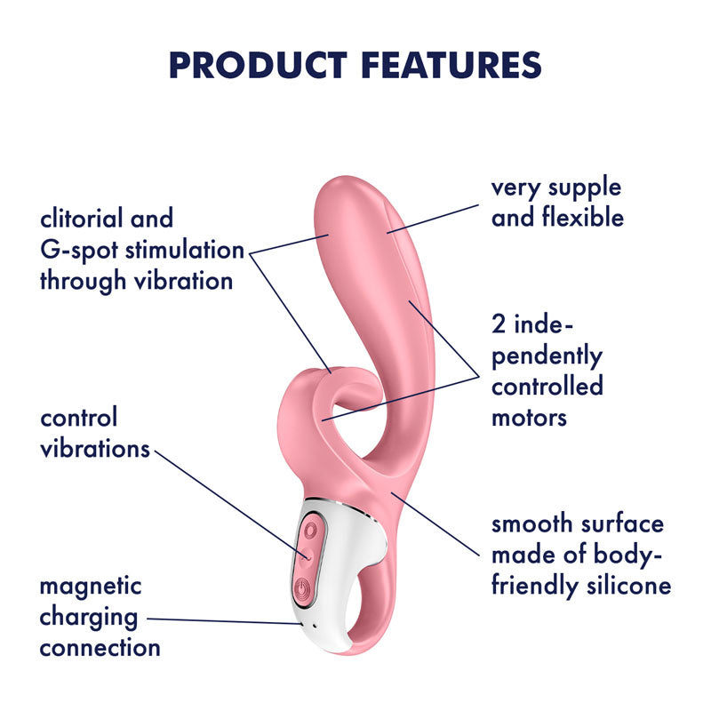 Satisfyer Hug Me - Pink USB Rechargeable Rabbit Vibrator with App Control