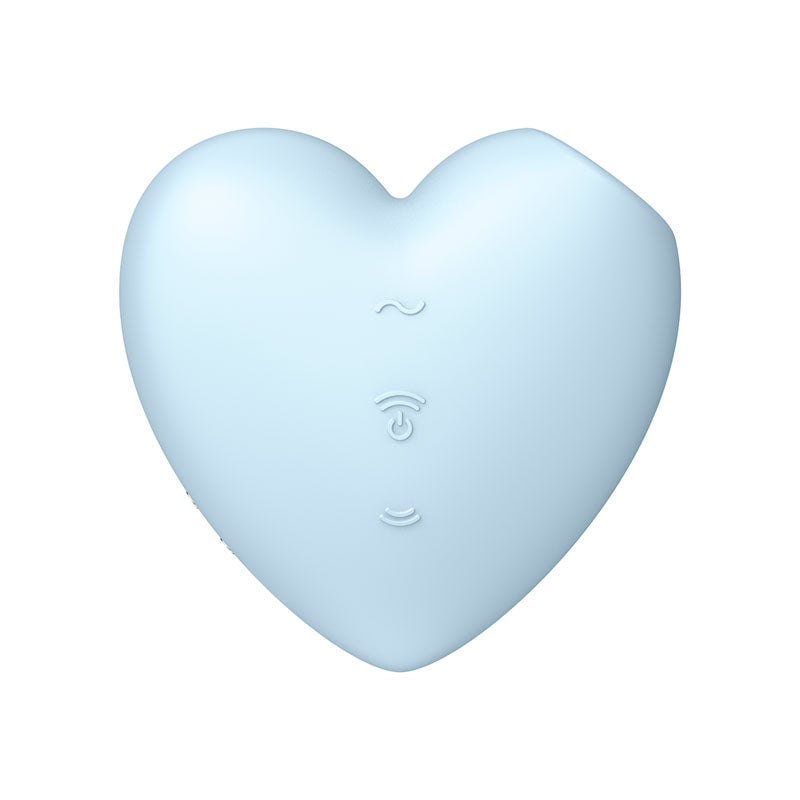 Satisfyer Cutie Heart - Blue - Blue USB Rechargeable Air Pulsation Stimulator with Vibration