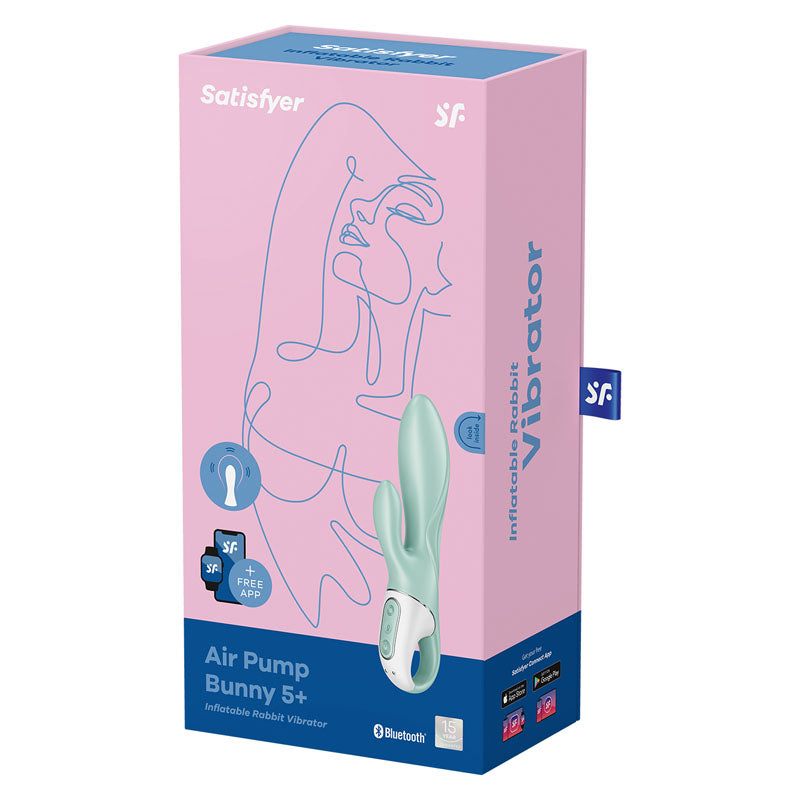 Satisfyer Air Pump Bunny 5 - Mint USB Rechargeable Inflatable Rabbit Vibrator with App Control