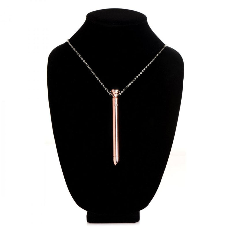 Charmed 7X Vibrating Necklace - Rose Gold 11 cm USB Rechargeable Vibrating Necklace