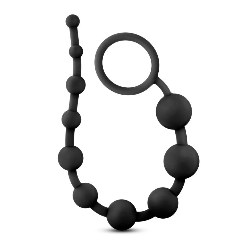 Anal Adventures Platinum 10 Anal Beads - Black - Black 31.7 cm Anal Beads