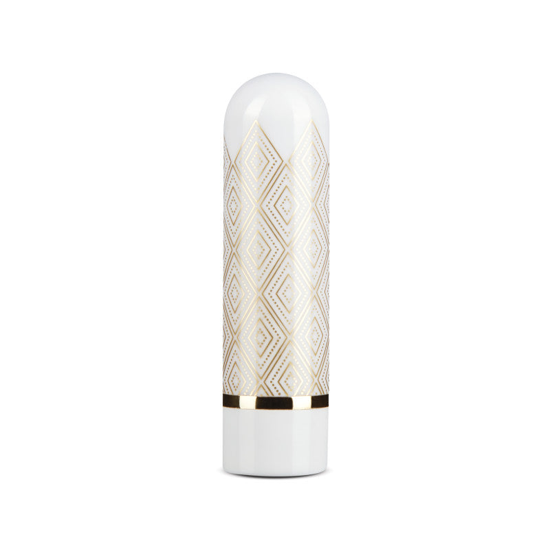 The Collection Glitzy Deco - White/Gold 6.4 cm (2.5'') USB Rechargeable Bullet