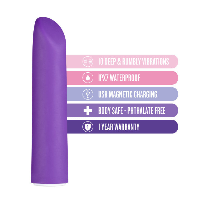 Wellness Power Vibe - Purple 10.1 cm USB Rechargeable Bullet