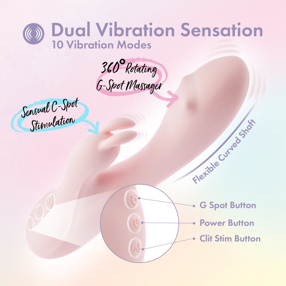 Play With Me - Fairy Flutter - Pink 19.7 cm USB Rechargeable Rabbit Vibrator