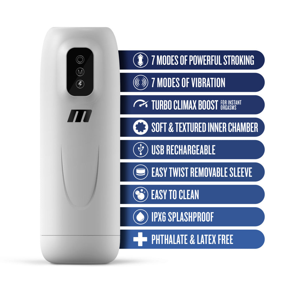 M For Men Robo-Bator - White USB Rechargeable Vibrating Auto Stroker