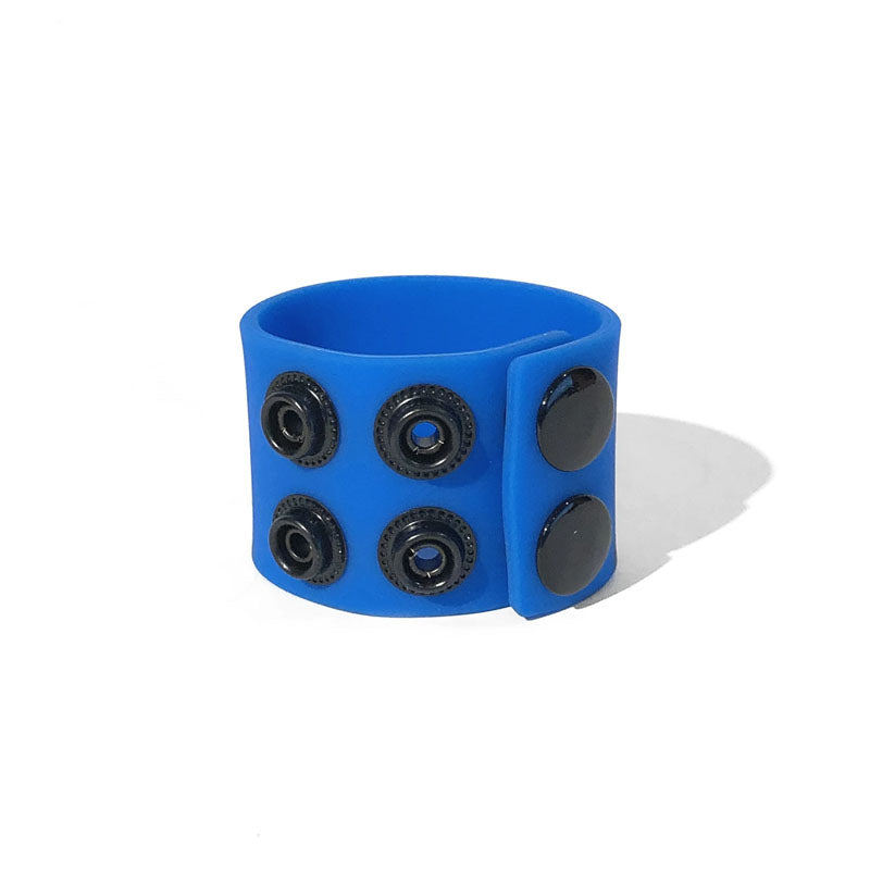 Boneyard Silicone Ball Strap Blue - Blue 3-Snap 4 cm Adjustable Ball Stretcher Ring