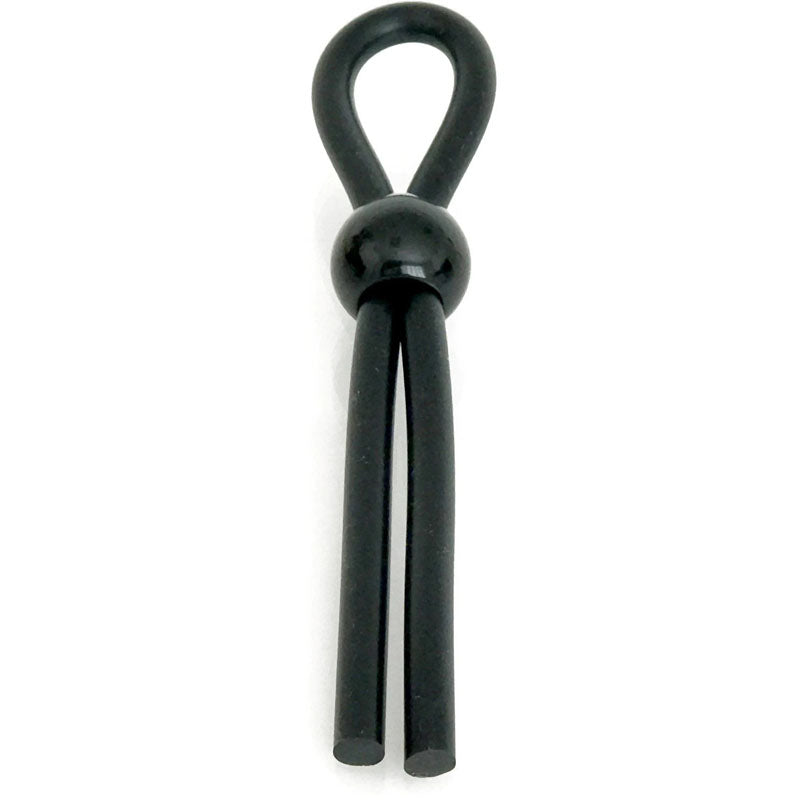 Boneyard Cock Leash Single - Black Adjustable Cock Lasso Ring