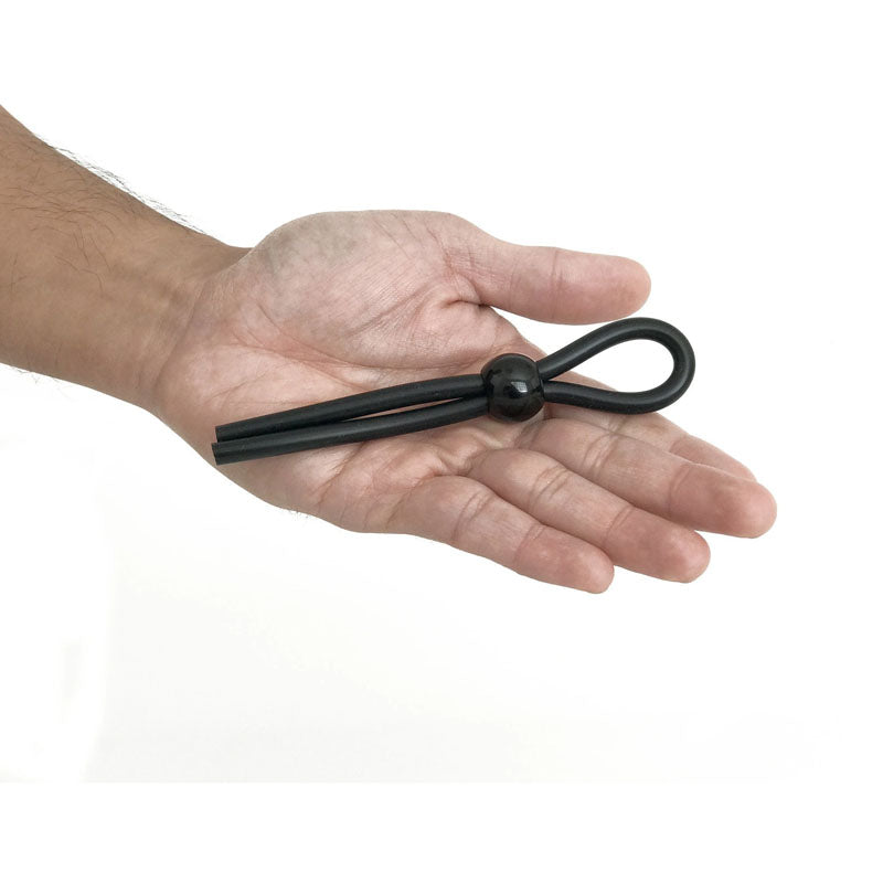 Boneyard Cock Leash Single - Black Adjustable Cock Lasso Ring