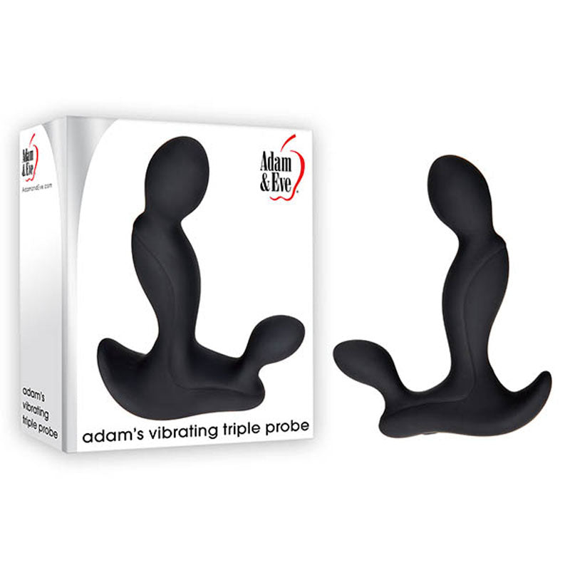 Adam & Eve Adam's Vibrating Triple Probe - Black USB Rechargeable Prostate Massager