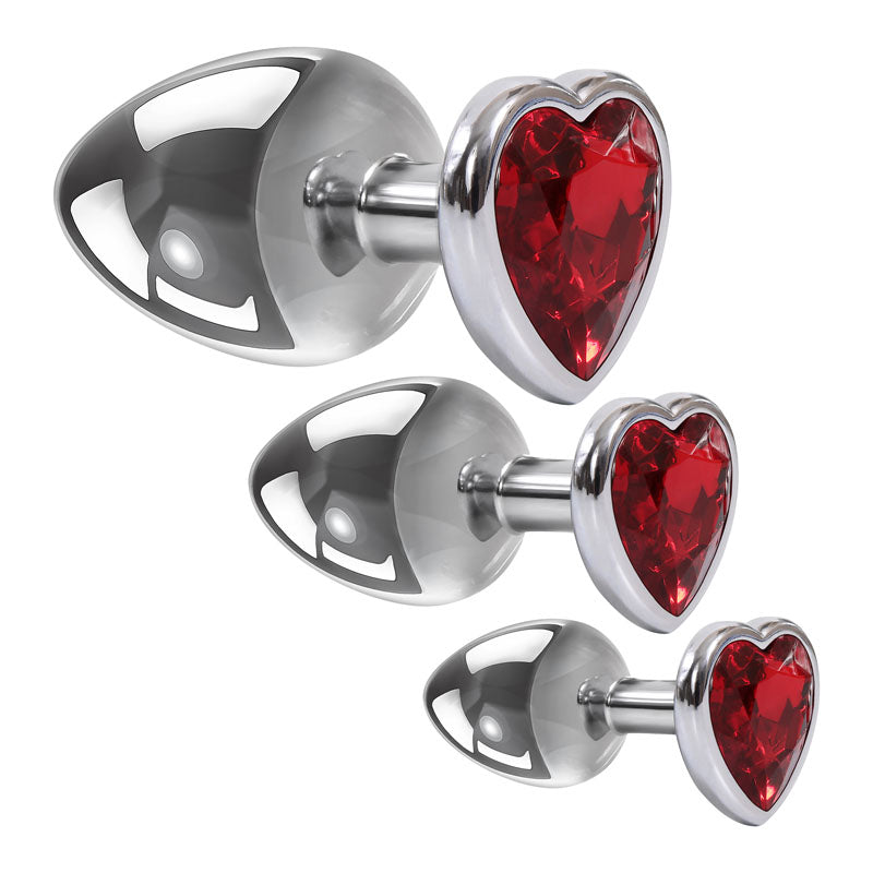 Adam & Eve Three Hearts Gem Anal Plug Set