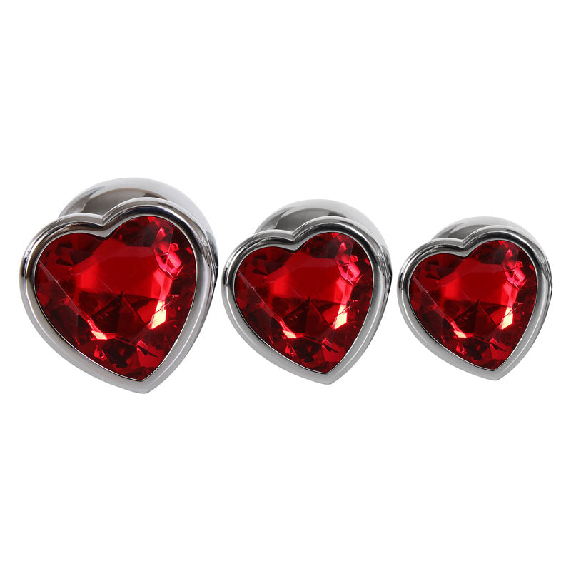 Adam & Eve Three Hearts Gem Anal Plug Set