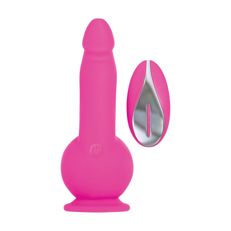 Evolved Ballistic - Pink 19 cm USB Rechargeable Vibrating Dong with Balls Motor & Remote