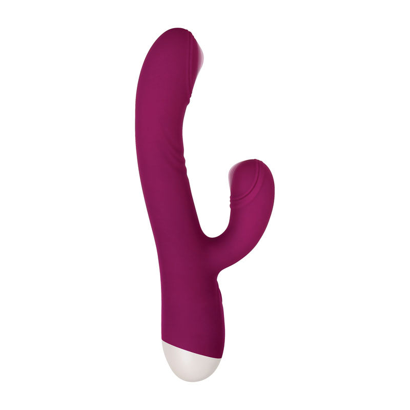 Evolved Double Tap - Burgundy Red 22.2 cm USB Rechargeable Rabbit Vibrator