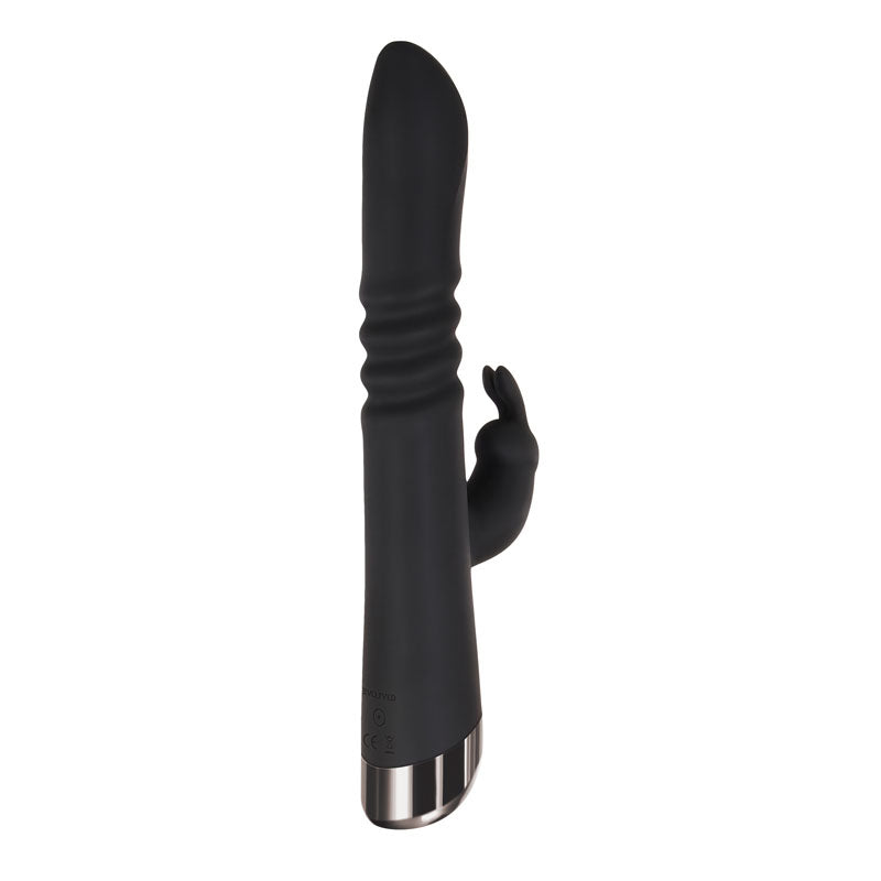 Evolved Rapid Rabbit - Black 25.4 cm USB Rechargeable Thrusting Rabbit Vibrator