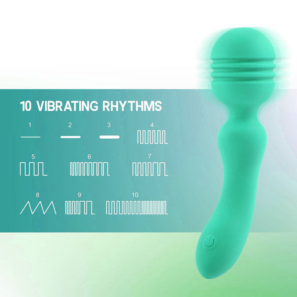 Xciter - Teal - Teal 16.5 cm USB Rechargeable Massage Wand