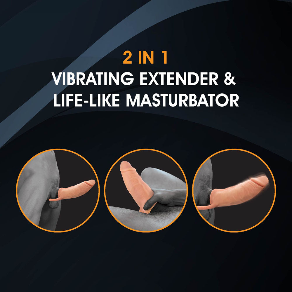 Extendor+ - Flesh 2 Inch Vibrating Penis Extender and Stroker