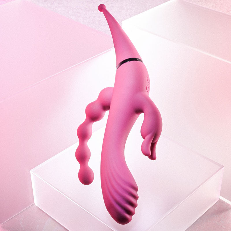 Gender X FOUR BY FOUR - Pink 27.5 cm USB Rechargeable Multi Vibrator