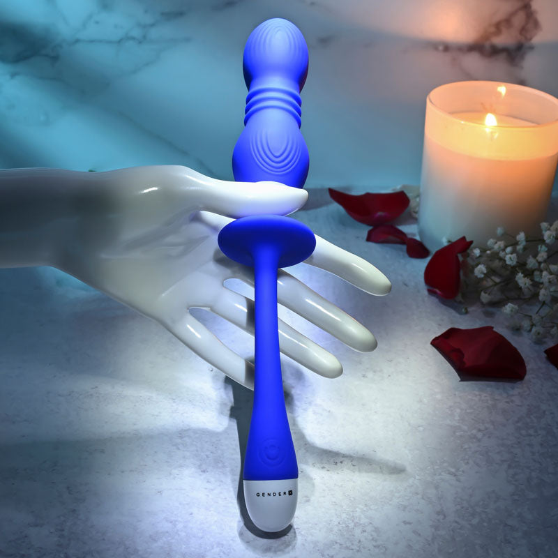 Gender X PLAY BALL - Blue 25 cm USB Rechargeable Thrusting & Vibrating Orbs