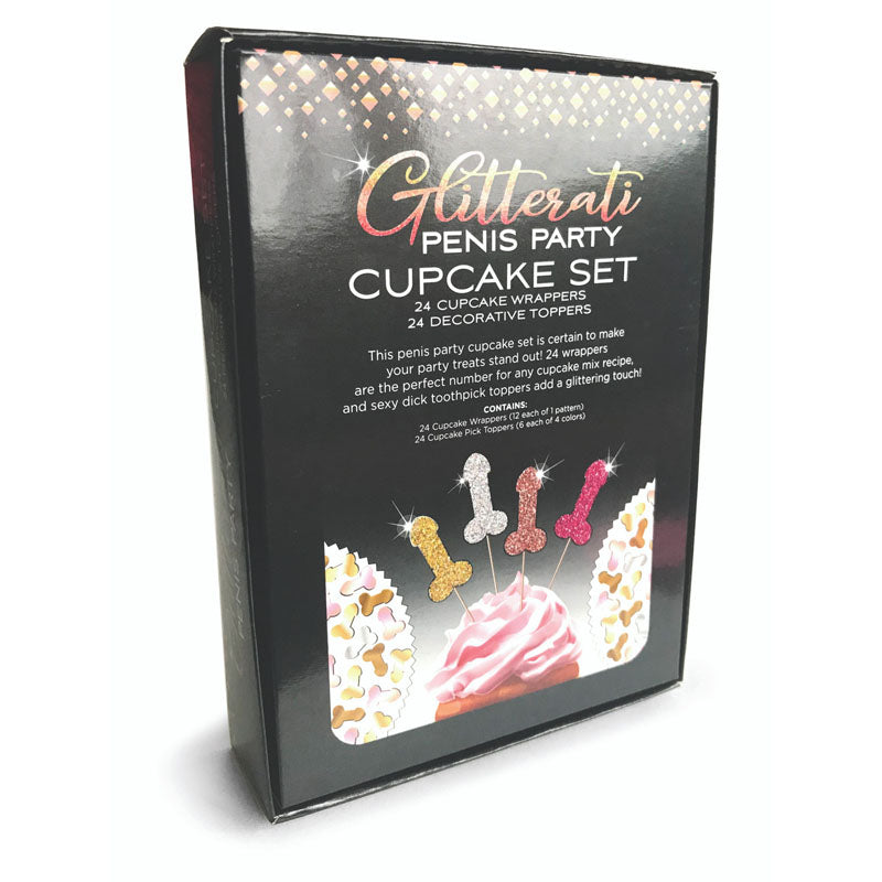 Glitterati - Penis Party Cupcake Set - Party Cupcake Set - Set of 24