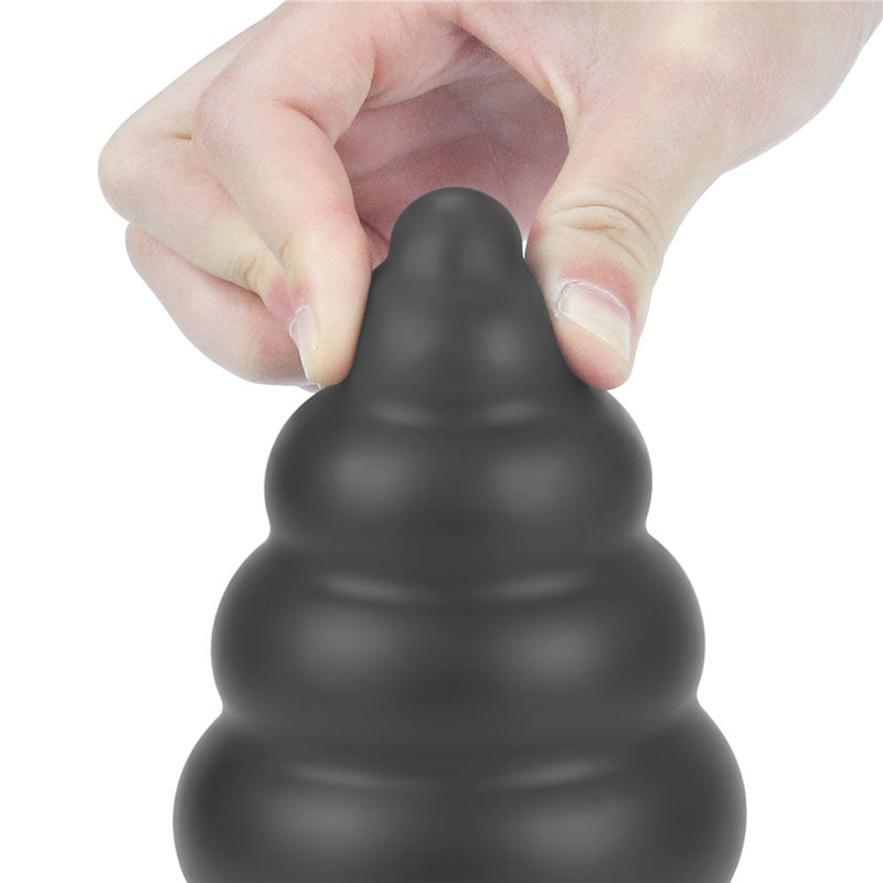 King Sized 7'' Vibrating Anal Cracker - Black 17.8 cm XL Vibrating Butt Plug