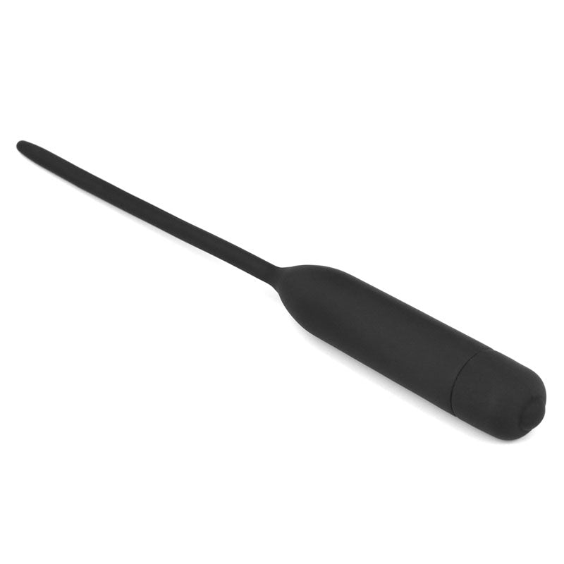 Ultimate Silicone Vibrating Urethral Dilator - Black Vibrating Urethral Sound