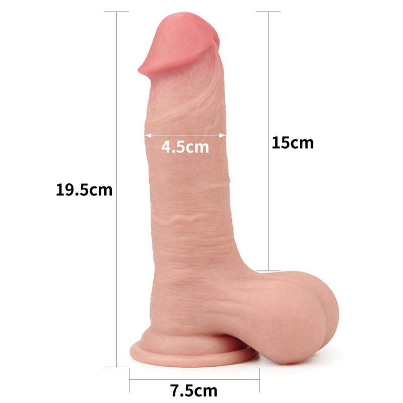 Sliding Skin Dual Layer Dong - Flesh 19.5 cm (7.8'') Dong with Flexible Skin