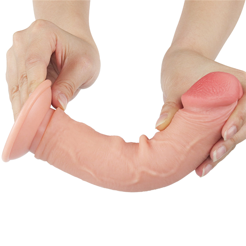 Sliding Skin Dual Layer Dong - Flesh 20 cm (8'') Dong with Flexible Skin