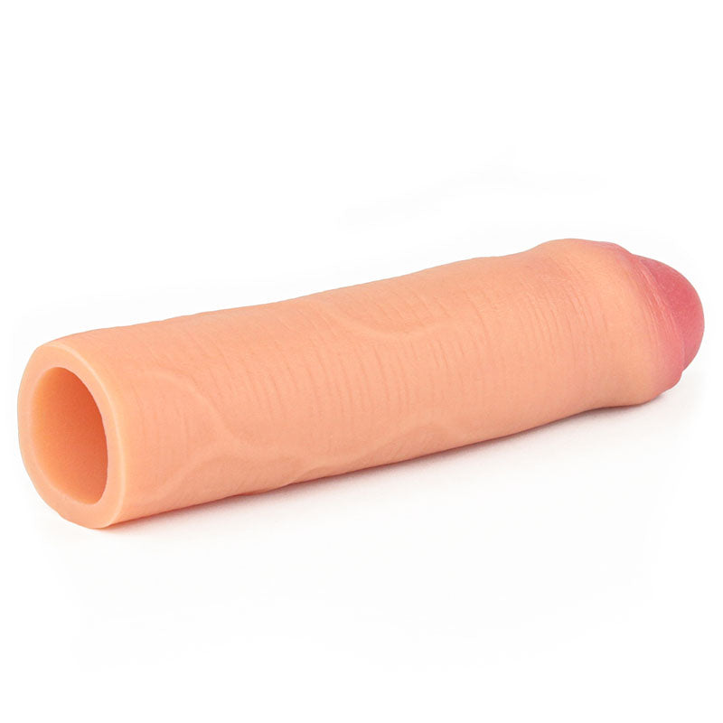 Nature Extender 1'' Silicone Uncut Sleeve - Flesh 2.5 cm Penis Extender Sleeve