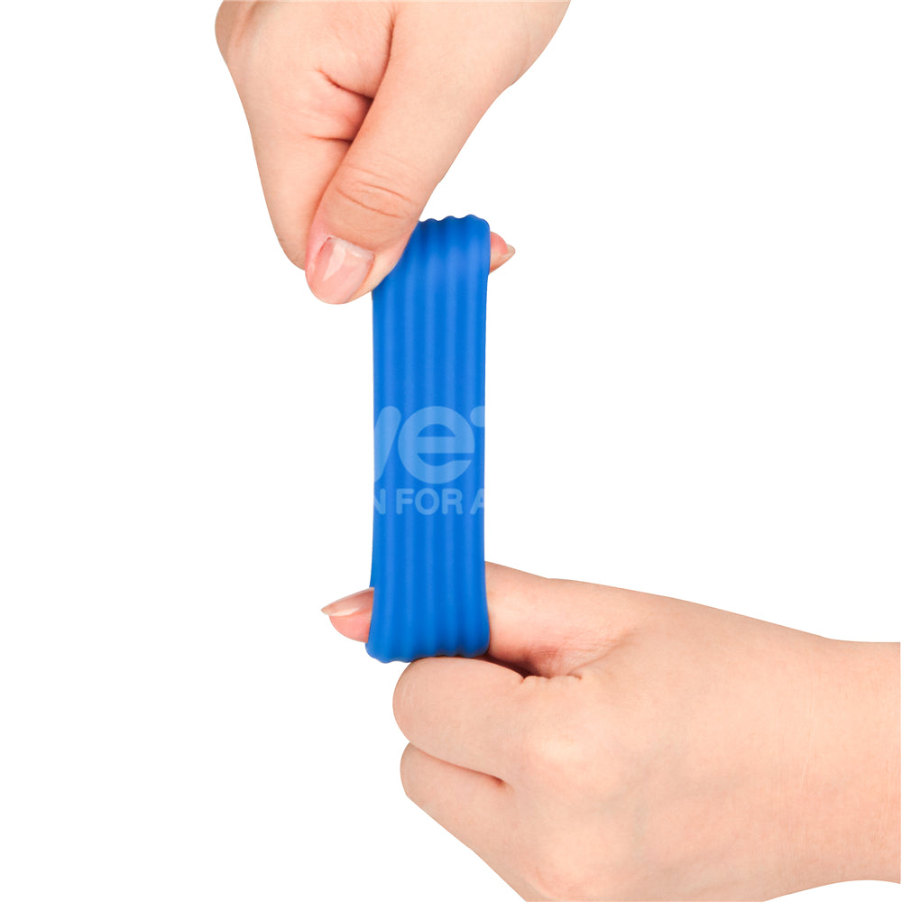 Pinnacle Pro Deep Rib Grip - Blue Cock Ring