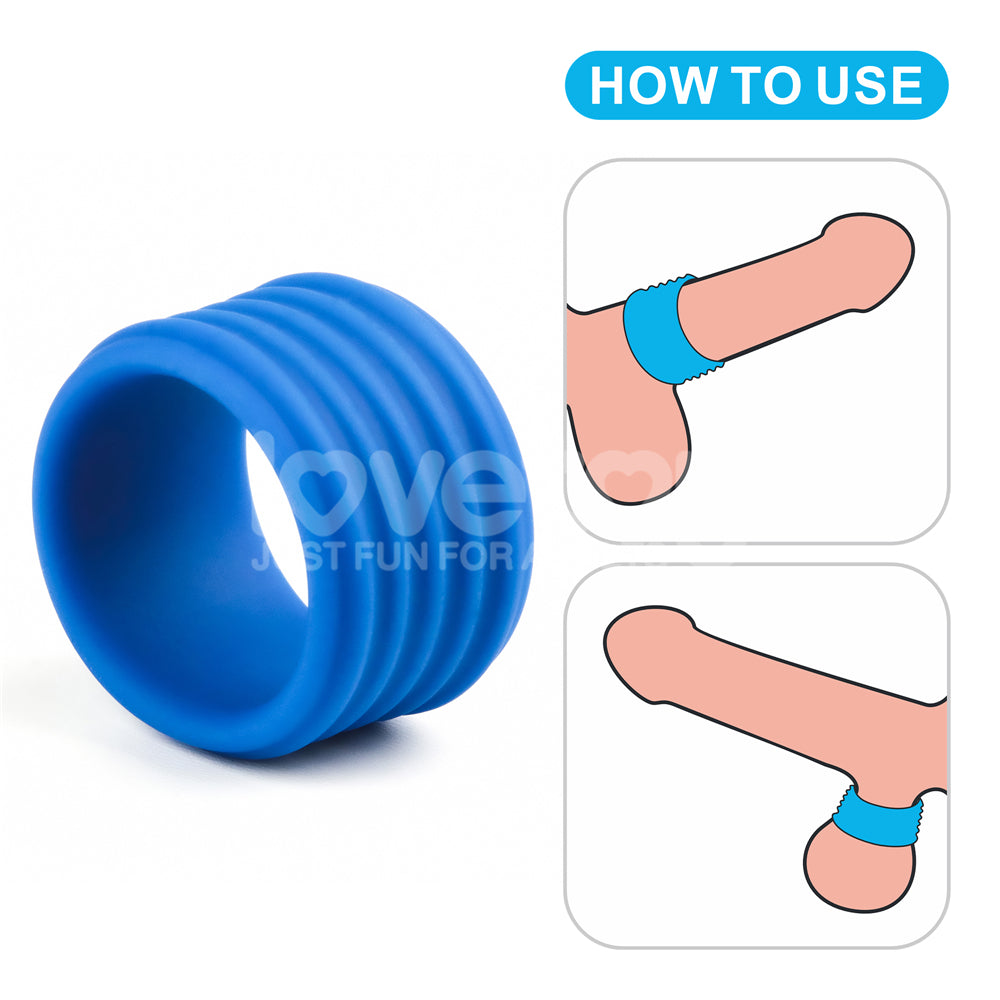 Pinnacle Pro Deep Rib Grip - Blue Cock Ring