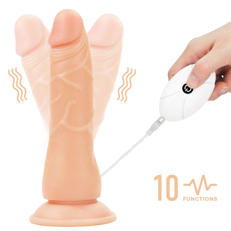 Ingen Vibrating Easy Strap-On Set - Flesh 19 cm (7.5'') Vibrating Strap-On