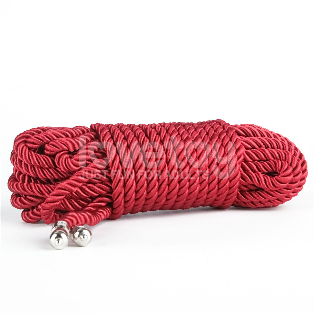 Rebellion Reign Silky Bondage Rope - Red - Red Bondage Rope - 10 metre length