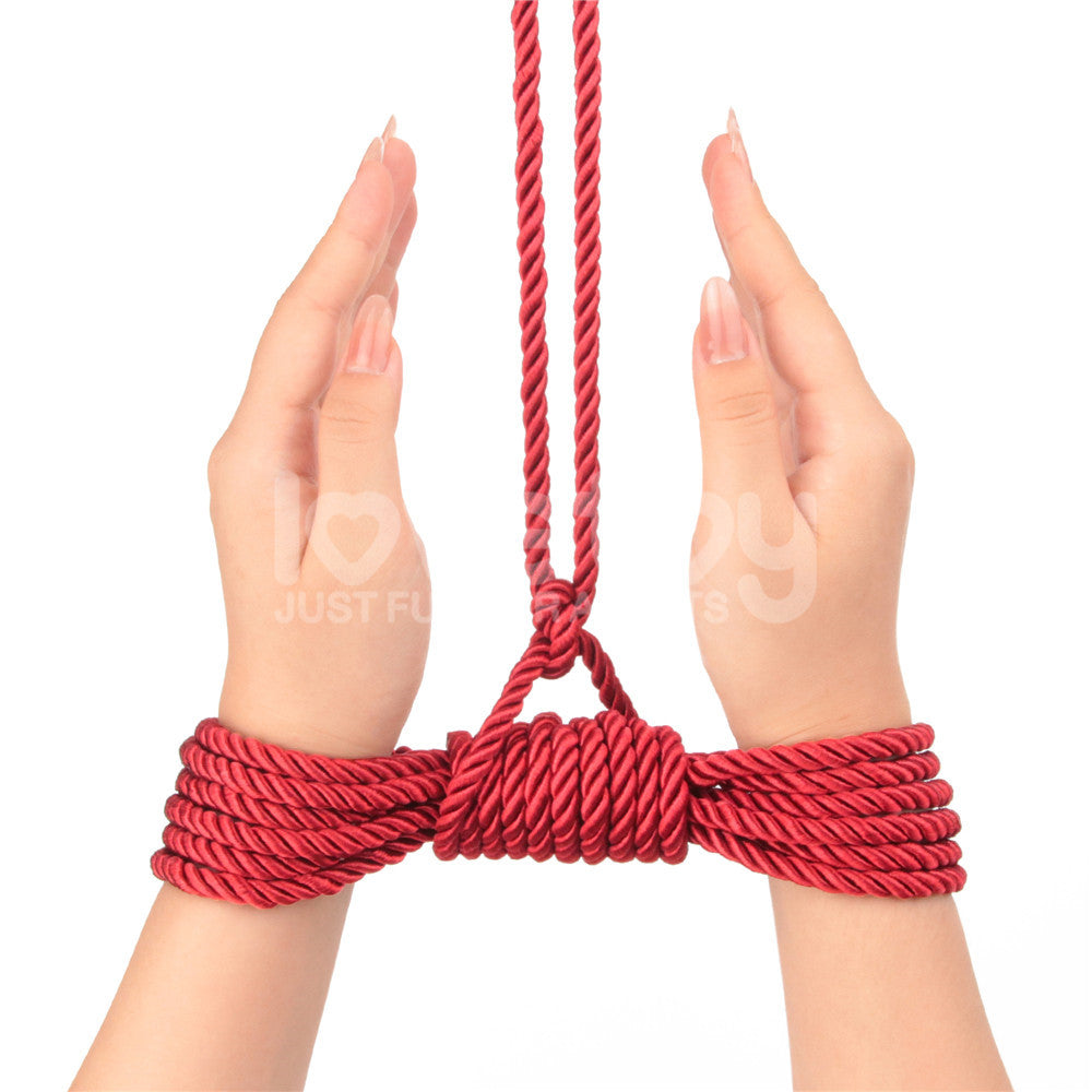 Rebellion Reign Silky Bondage Rope - Red - Red Bondage Rope - 10 metre length