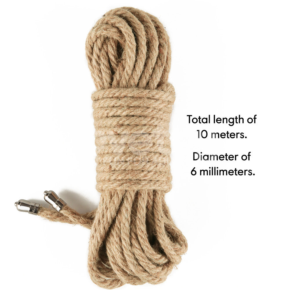 Rebellion Reign Hemp Bondage Rope - Rustic - Rustic Bondage Rope - 10 metre length