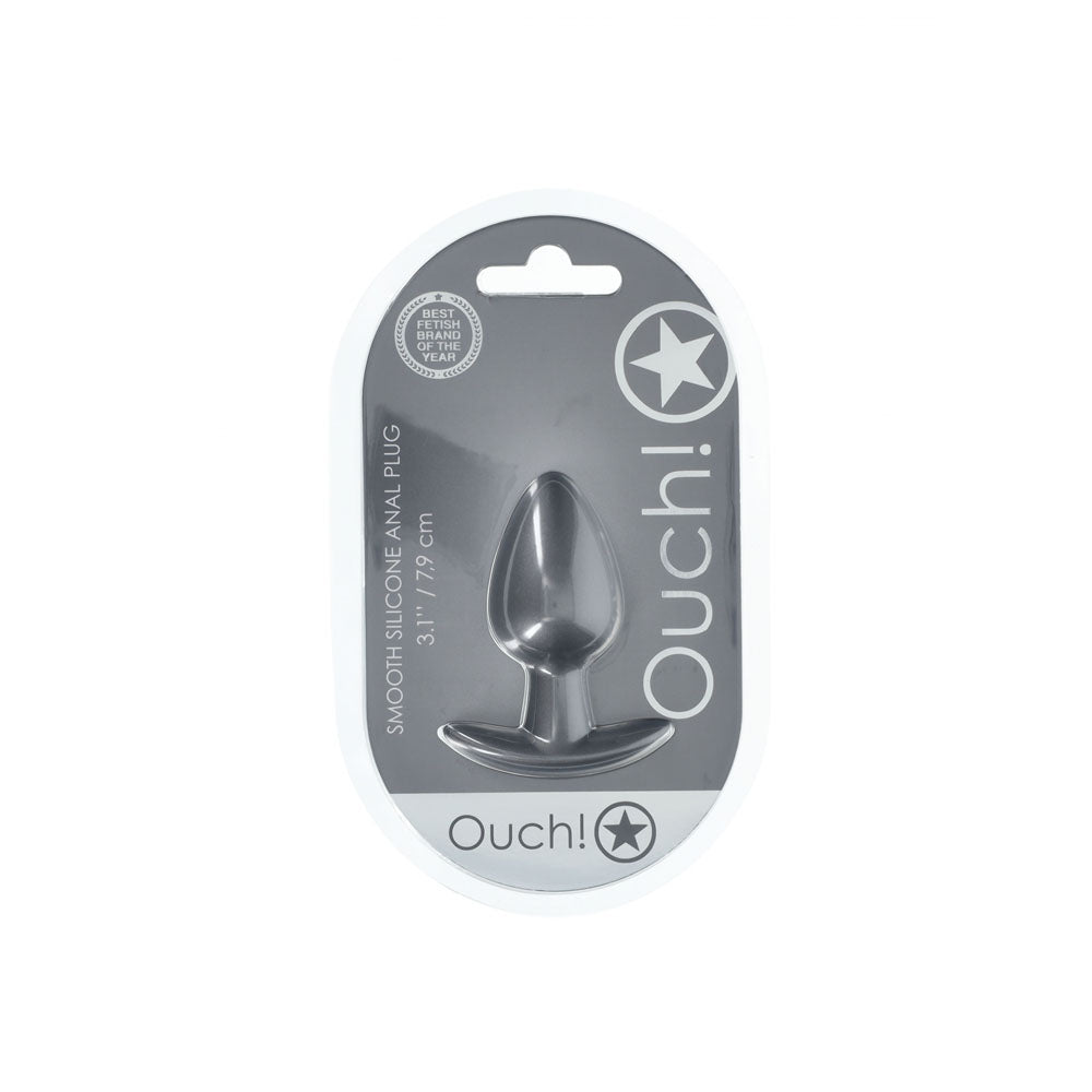 OUCH! Anal Plug - Medium - Gun Metal - Gun Metal Grey 7.9 cm Medium Butt Plug