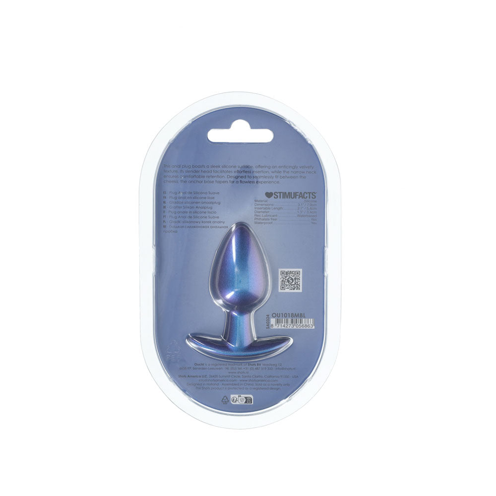 OUCH! Anal Plug - Medium - Metallic Blue - Metallic Blue 7.9 cm Medium Butt Plug