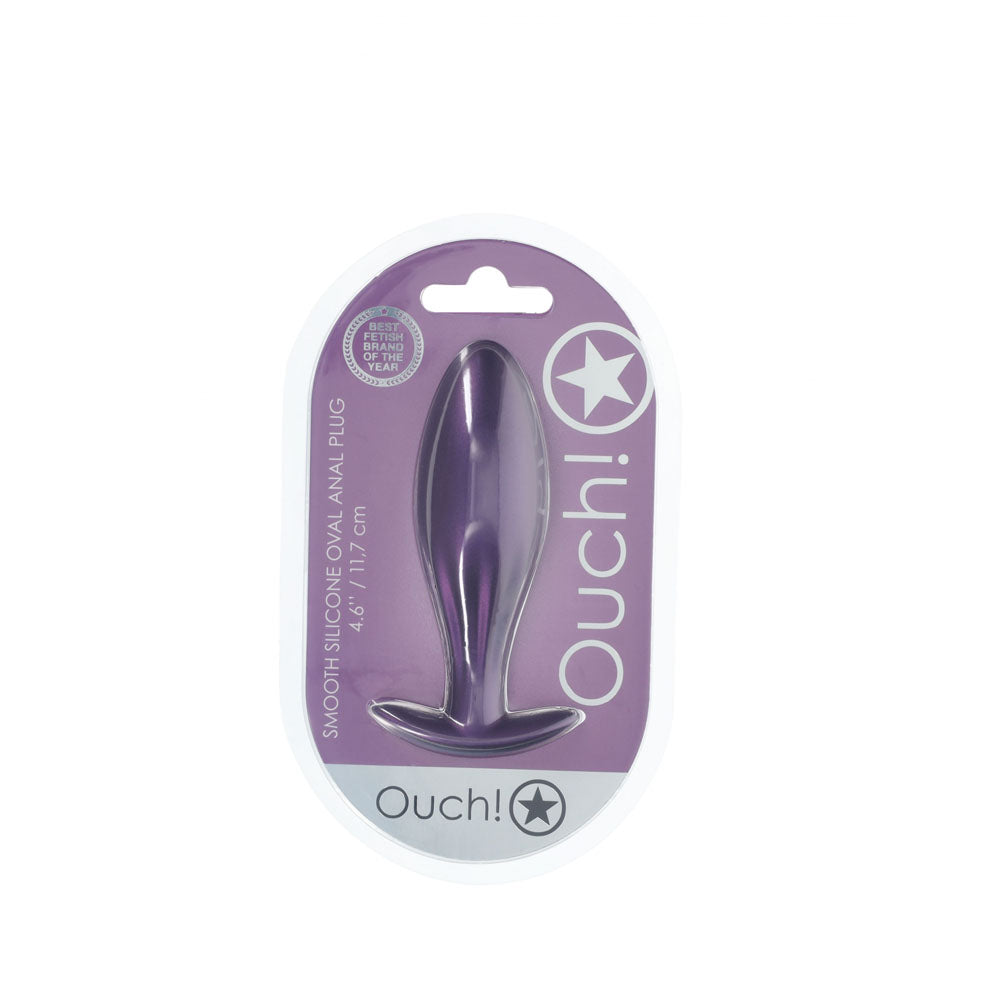 OUCH! Oval Anal Plug - Metallic Purple - Metallic Purple 11.7 cm Butt Plug