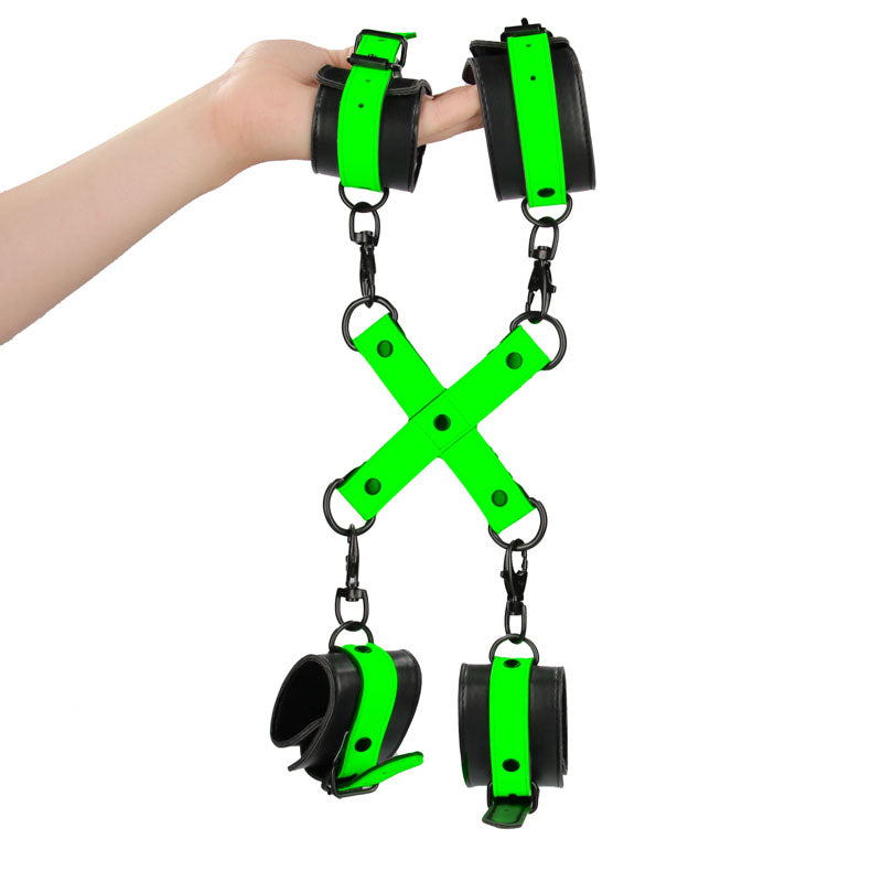 OUCH! Glow in the Dark Hand & Ankle Cuffs with Hogtie