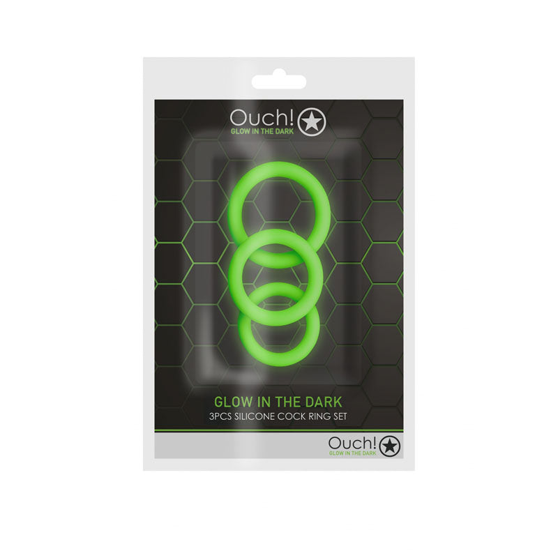 OUCH! Glow In The Dark Cock Ring Set