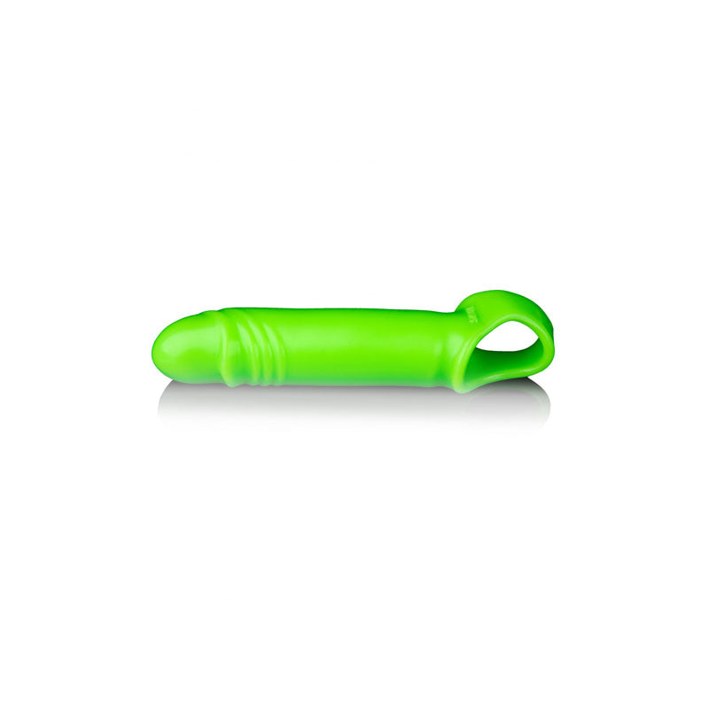 OUCH! Glow In The Dark Smooth Stretchy Penis Sleeve - Glow in Dark 15.5 cm Penis Extension Sleeve