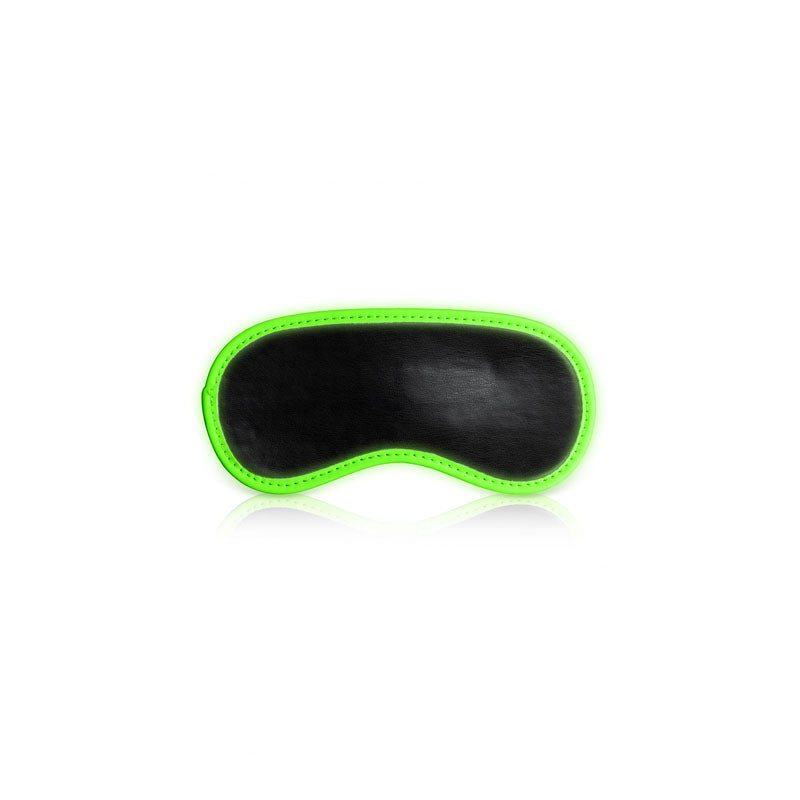 OUCH! Glow In The Dark Eye Mask - Black/Glow In Dark Eye Restraint