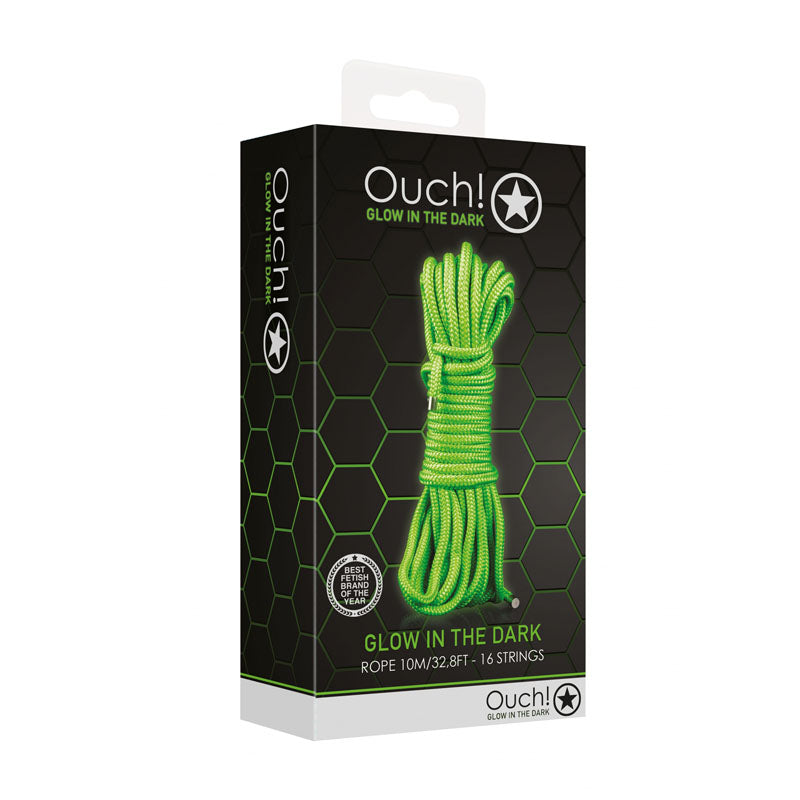 OUCH! Glow In The Dark Rope - 10m - Glow in Dark Bondage Rope - 10 metre length