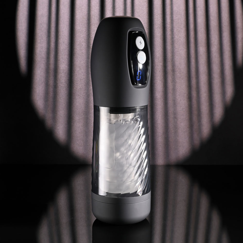 Playboy Pleasure WHIRLWIND - Clear USB Rechargeable Thrusting and Spinning Auto Stroker