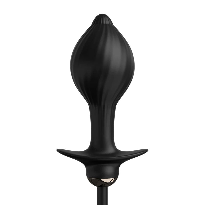 Anal Fantasy Elite Auto Throb Inflatable Vibrating Plug - Black 13 cm USB Rechargeable Inflatating Butt Plug